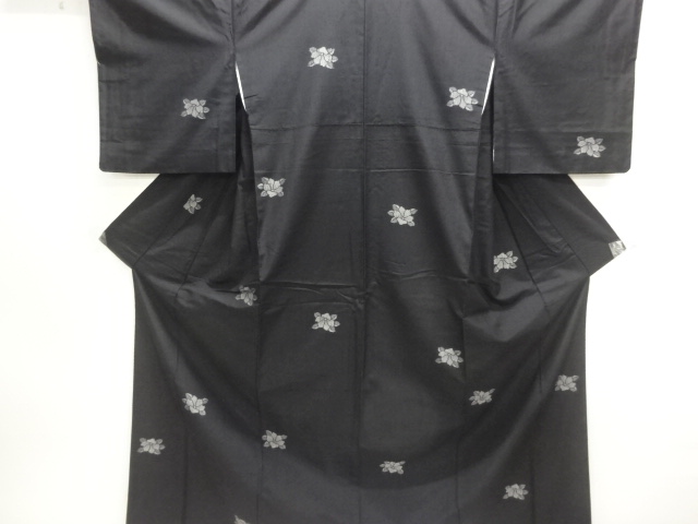JAPANESE KIMONO / TSUMUGI / WOVEN CAMELLIA